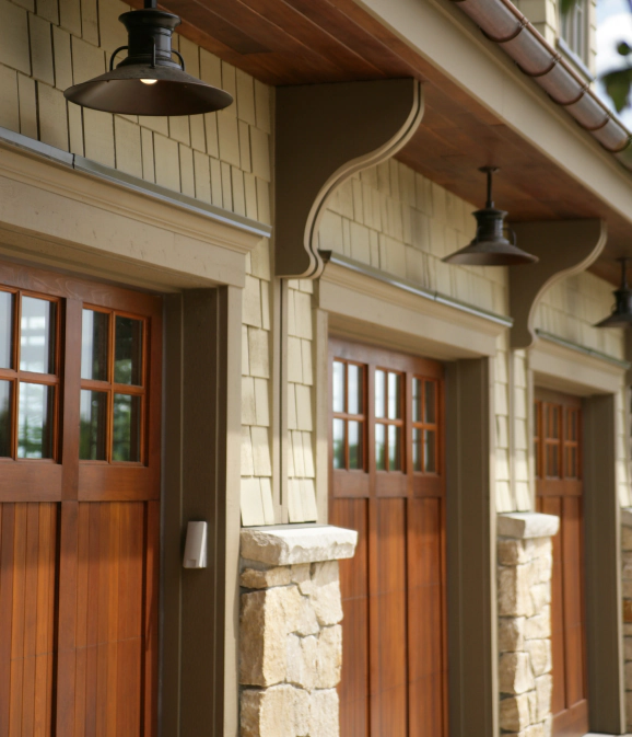 close up shot garage door